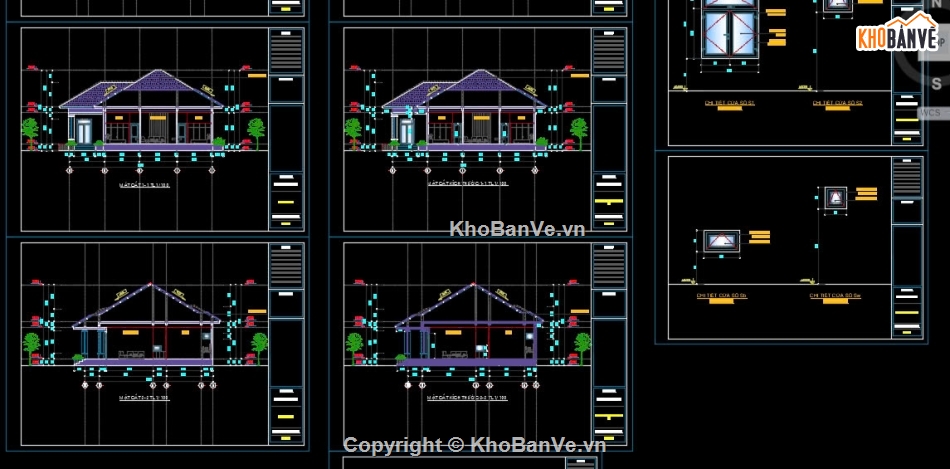 biệt thự 1 tầng,chi tiết biệt thự,file cad triển khai biệt thự 1 tầng,1 tầng mái nhật,File cad