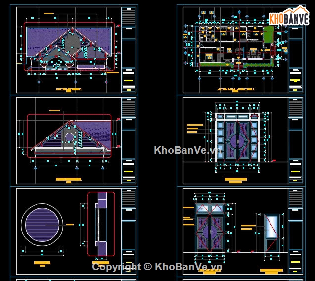 biệt thự 1 tầng,biệt thự mái thái,biệt thự 1 tầng mái thái,mái thái 1 tầng,cad biệt thự 1 tầng