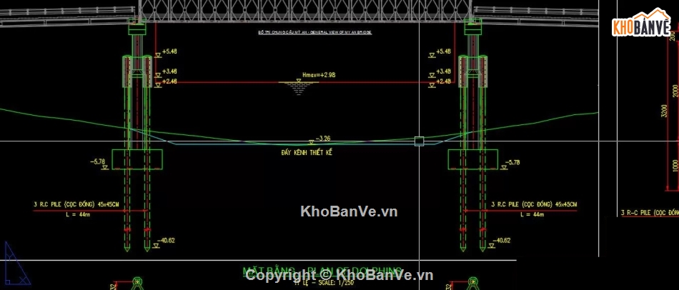 bản vẽ trụ,bản vẽ trụ hướng dòng,trụ hướng dòng
