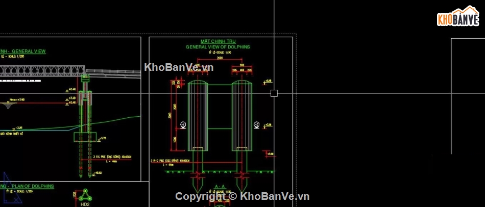 bản vẽ trụ,bản vẽ trụ hướng dòng,trụ hướng dòng