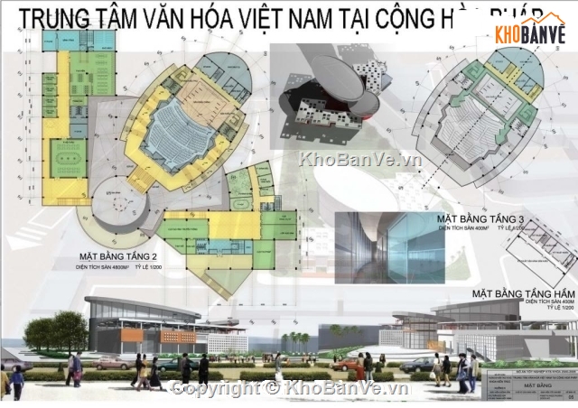 Bản vẽ cad Trung tâm,văn hóa Việt Nam - Pháp,trung tâm văn hóa,bản vẽ trung tâm văn hóa,thiết kế trung tâm văn hóa