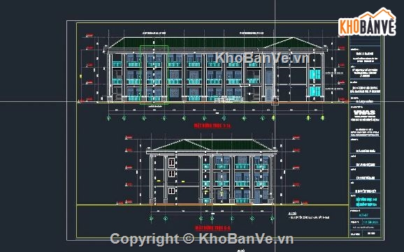 trường mầm non,trường mầm non 3 tầng,file cad trường mầm non