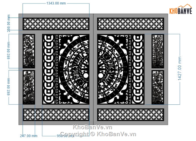 File cổng 2 cánh cnc,cổng tứ quý cnc,cổng trống đồng,file cổng 2 cánh
