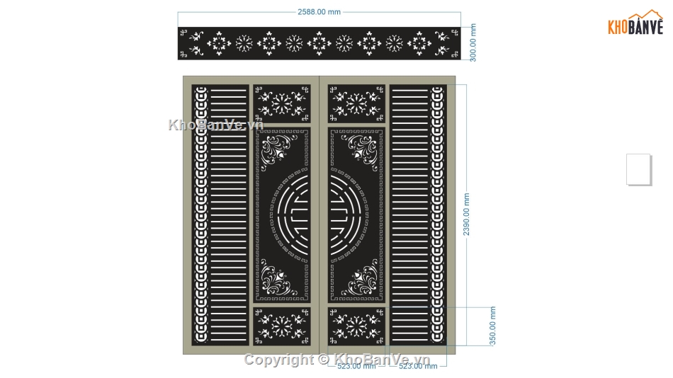 cổng 2 cánh và ô thoáng,file cnc cổng 2 cánh và ô thoáng,mẫu cổng 2 cánh cnc