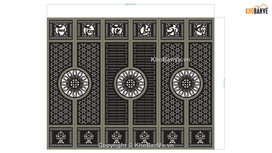 cổng 6 cánh cnc,file cnc cổng 6 cánh,cnc cổng 6 cánh