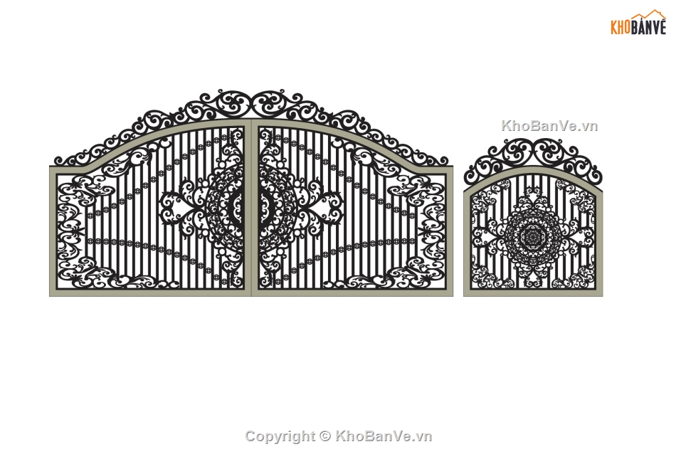 cổng chính phụ cnc,file cnc cổng 2 cánh chính phụ,mẫu cổng chính phụ cnc