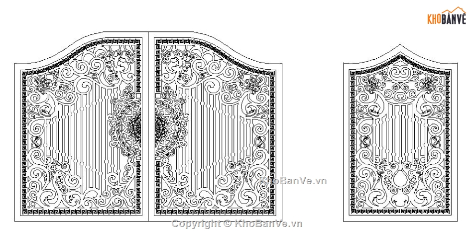 Cổng 2 cánh,Cổng 2 cánh CNC,Cổng CNC 2 cánh,Autocad cổng 2 cánh cnc,File dxf cổng cnc 2 cánh