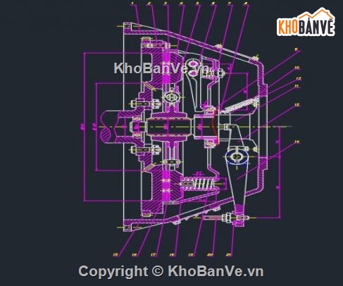 ly hợp xe zil,ly hợp xe,file cad ly hợp xe