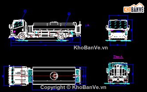 xe tưới nước,Isuzu NQR75M,thiết kế cải tạo,ô tô chuyên dùng