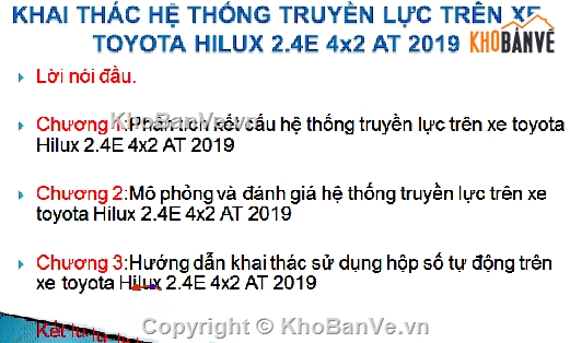 truyền thống,truyền lực trên xe toyota,Đồ án hệ thống truyền lực