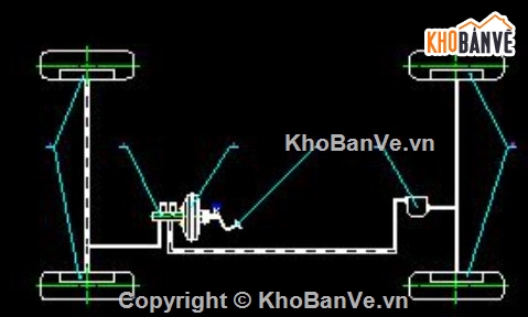 hệ thống phanh,ô tô du lịch,đồ án ô tô,bản vẽ kỹ thuật