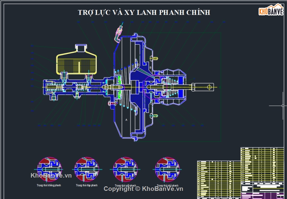 đồ án kỹ thuật,đồ án ô tô,bản vẽ đồ án ô tô,hệ thống phanh