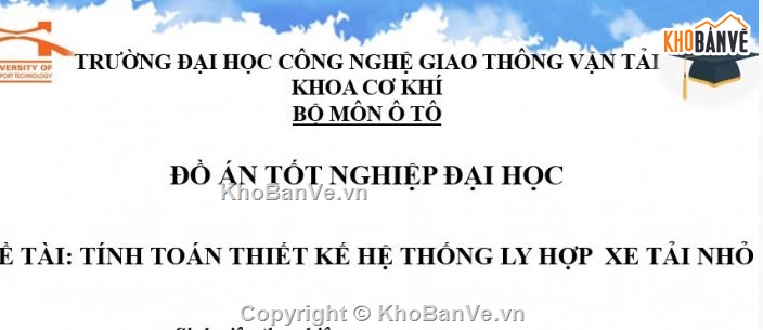 tính toán,đồ án tốt nghiệp tính toán,tính toán thiết kế hệ thống ly hợp xe