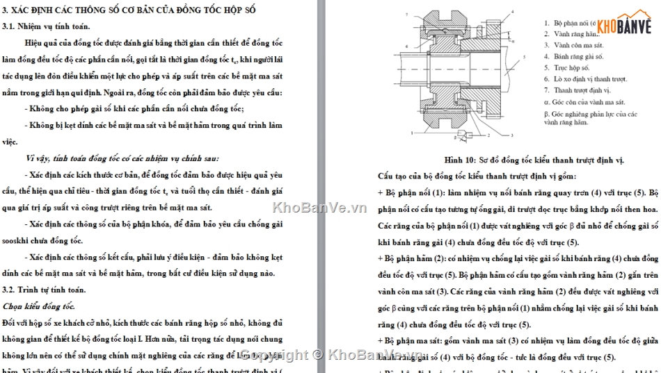 đồ án ô tô,hộp số cho xe buýt,bản vẽ hộp số