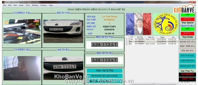 quản lý ô tô,nhận dạng biển số,cổng vào ra,matlab,đồ án tốt nghiệp