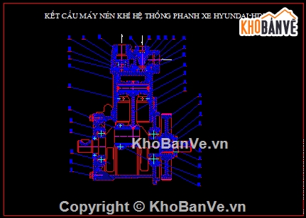 hệ thống phanh,Hyundai HD370,đồ án ô tô,bản vẽ ô tô