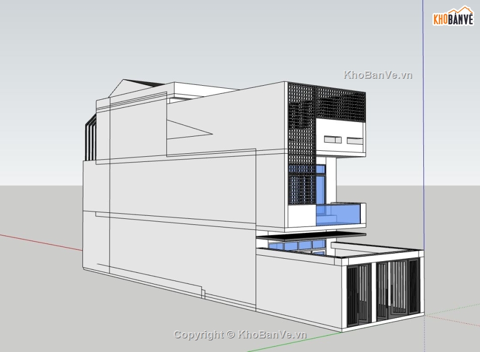 Sketchup nhà phố,nhà phố 3 tầng đẹp,phối cảnh nhà phố 3 tầng,thiết kế nhà phố 3 tầng,sketchup nhà phố 3 tầng