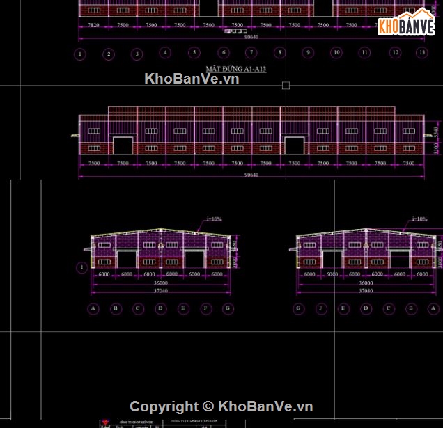 cad nhà xưởng,bản vẽ nhà xưởng,mẫu nhà xưởng,kết cấu nhà xưởng