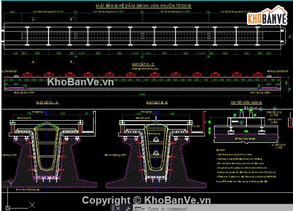 bản vẽ bệ đúc dầm,bản vẽ cầu dầm,chi tiết cầu dầm,file cad cầu dầm