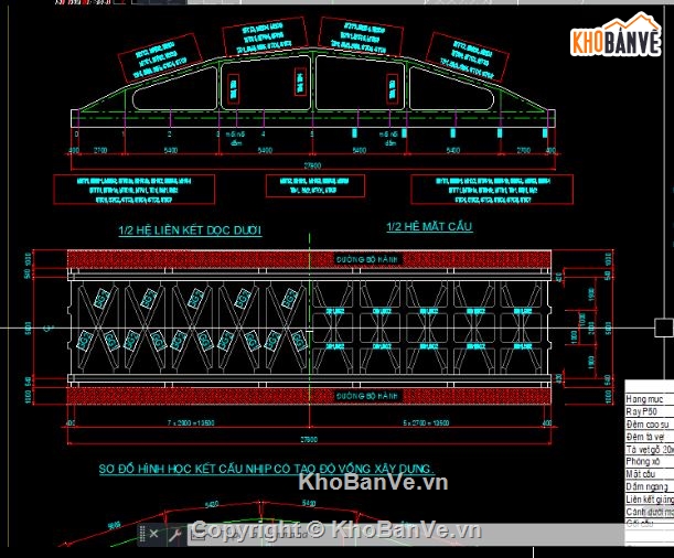 bản vẽ cầu đường,bản vẽ cầu dàn,file cad cầu đường