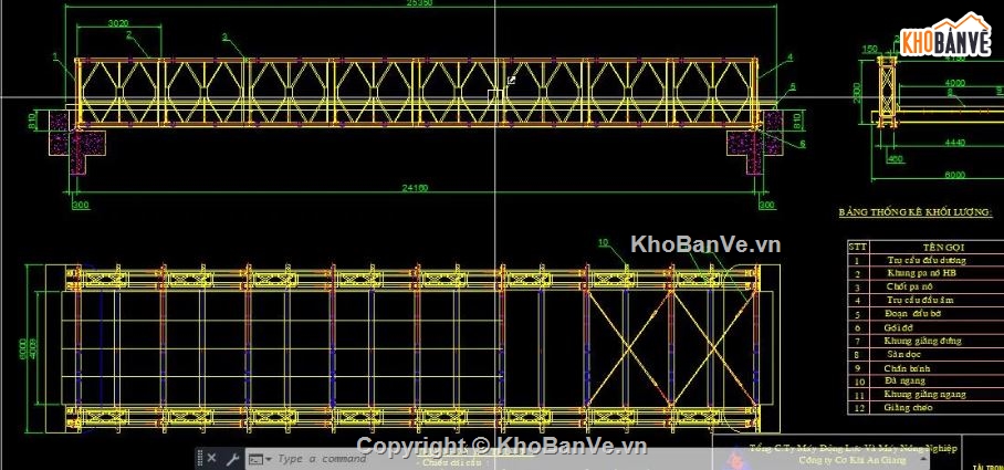 bản vẽ cầu,cầu bailey,bản vẽ cầu tạm