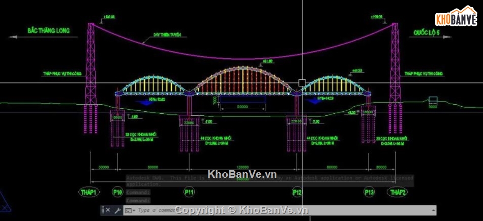 bản vẽ cầu vòm,bản vẽ cầu bê tông cốt thép,file cad bản vẽ cầu