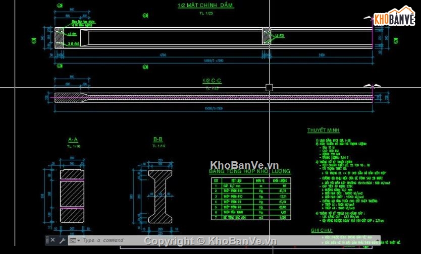 cad cầu bản,bản vẽ dầm cầu chữ I,cầu nông thôn