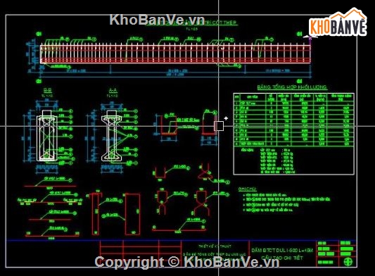 cad cầu bản,bản vẽ dầm cầu chữ I,cầu nông thôn