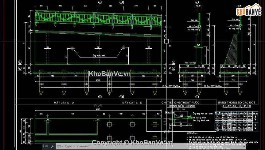 bản vẽ cầu đường,bản vẽ chắn tường,file bản vẽ cầu đường
