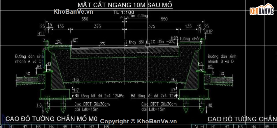 bản vẽ cầu đường,bản vẽ chắn tường,file bản vẽ cầu đường