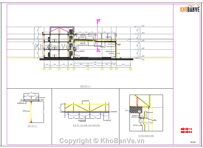 File cad,chi tiết thi công,chi tiết mái,nhà mái