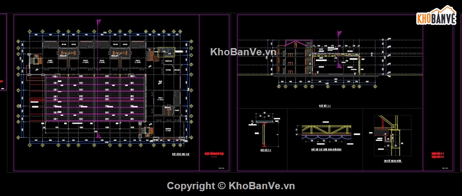 File cad,chi tiết thi công,chi tiết mái,nhà mái