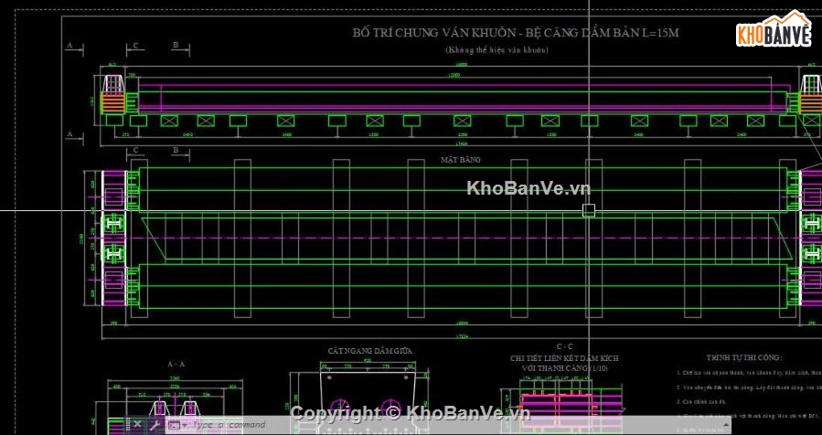 bản vẽ dầm bản,bản vẽ bệ đúc dầm,file cad cầu dầm