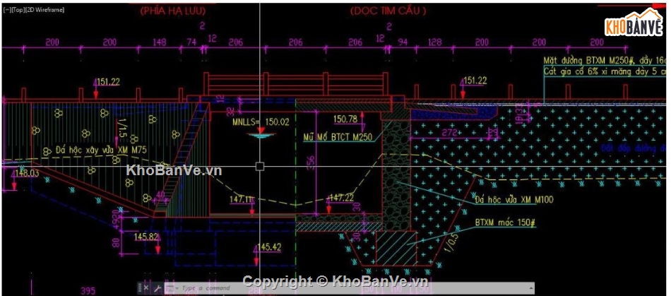cầu bản mố nhẹ,file cad cầu,mẫu cầu giao thông