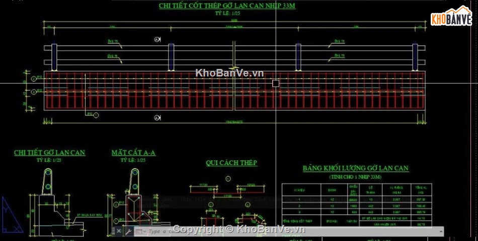 bản vẽ dầm bản,file cầu dầm,file cad cầu dầm