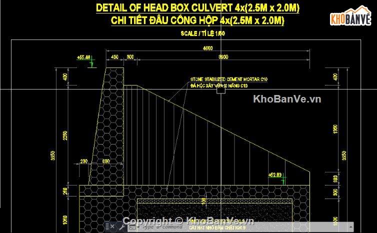 cống hộp 2.5m x2.5m,bản vẽ cống bản,file cad cống hộp