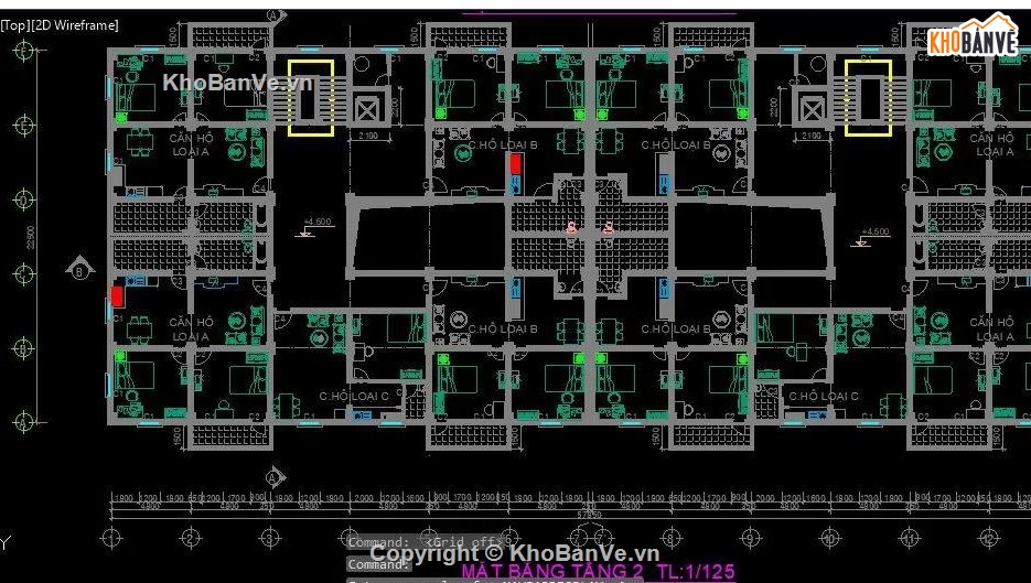 kiến trúc chung cư,cad chung cư,chung cư 8 tầng,File chung cư,kiến trúc 8 tầng