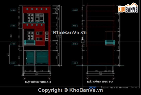 nhà phố 3 tầng,file cad nhà phố 3 tầng,cad nhà phố 3 tầng