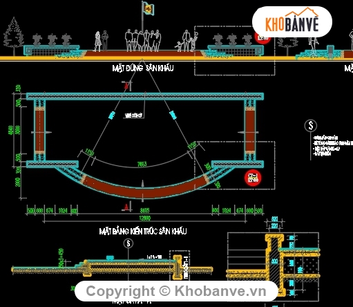 Sân khấu trường học,sân khấu cột cờ,Sân khấu cột cờ trường học,bản vẽ cột cờ,cột cờ trường học