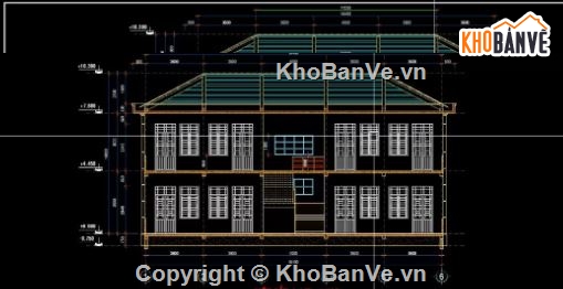 trường học 2 tầng,file cad trường học 2 tầng,autocad trường học,trường học file cad