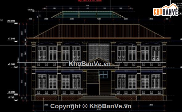 trường học 2 tầng,file cad trường học 2 tầng,autocad trường học,trường học file cad