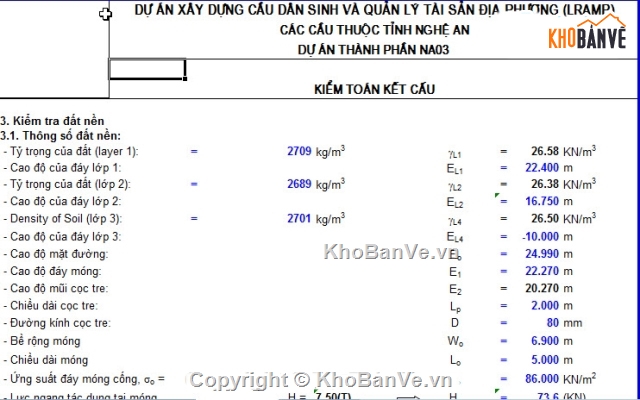 Bản tính cống hộp khẩu độ 2x(3x3)m,excel bản tính cống hộp,thiết kế bản tính cống hộp