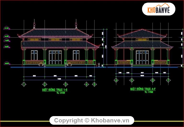 kiến trúc đình chùa,đình chùa cổ,bản vẽ kiến trúc,mẫu đình chùa đẹp