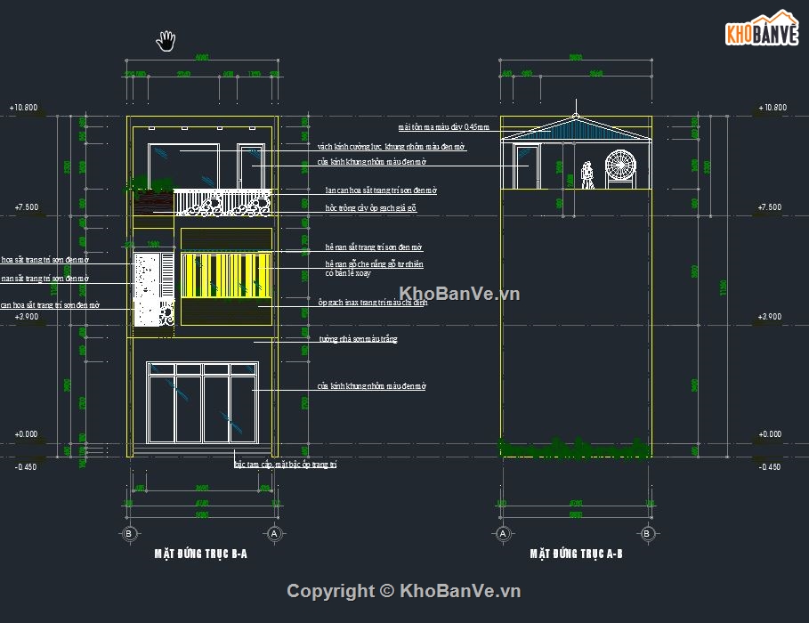 nhà phố 2 tầng,file nhà phố 2 tầng,bản vẽ nhà phố 2 tầng