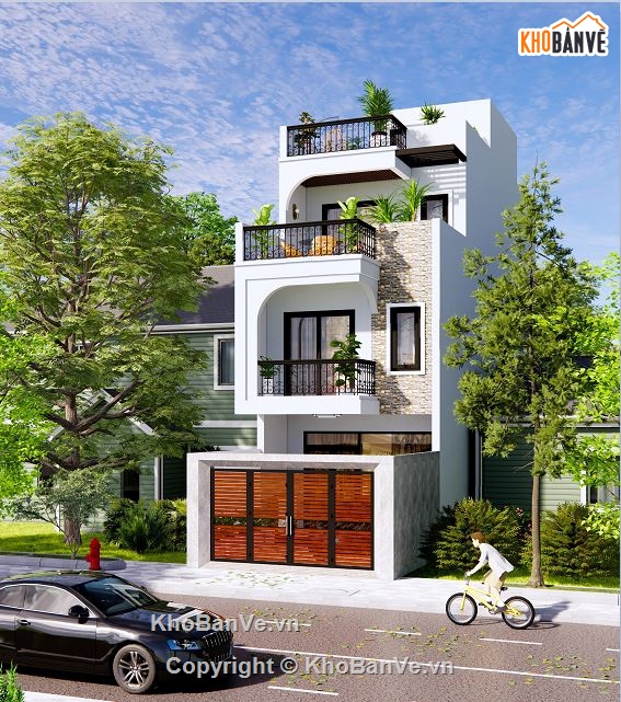 nhà phố 3 tầng,kiến trúc nhà phố,nhà phố hiện đại