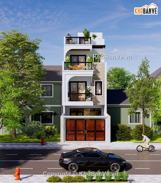 nhà phố 3 tầng,kiến trúc nhà phố,nhà phố hiện đại