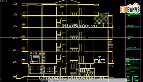 nhà phố 6 tầng,file cad nhà phố,nhà phố file cad,bản vẽ nhà phố