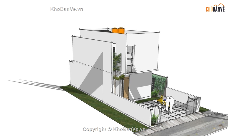 file su nhà phố 2 tầng,nhà phố 2 tầng dựng sketchup,model su dựng nhà phố  2 tầng,file 3d su nhà phố 2 tầng