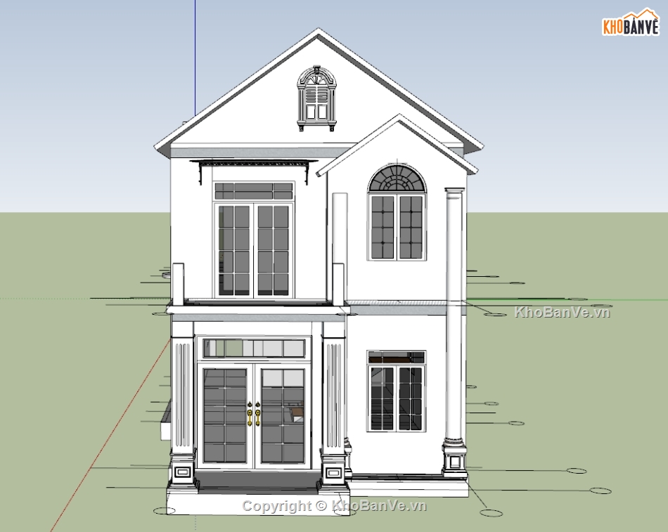 nhà phố,nhà 2 tầng,model nhà 2 tầng