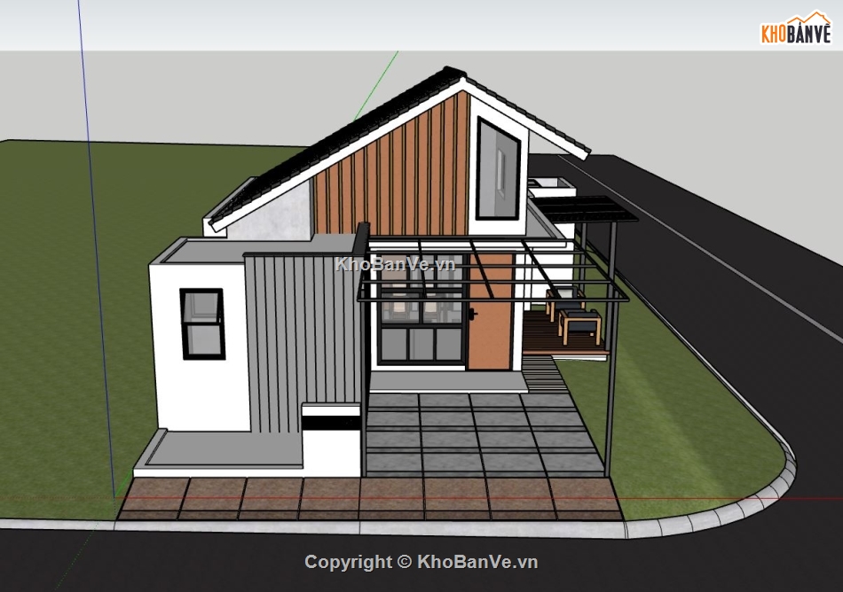 mẫu nhà 2 tầng,nhà nông thôn su,sketchup nhà 2 tầng